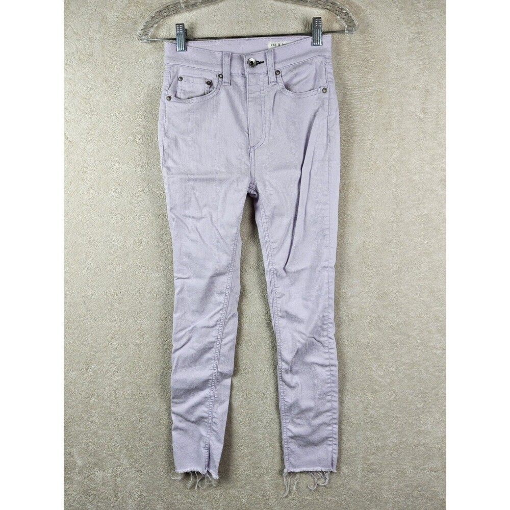 Rag & Bone Women's Raw Hem Lavender Skinny Denim Jeans Size 25